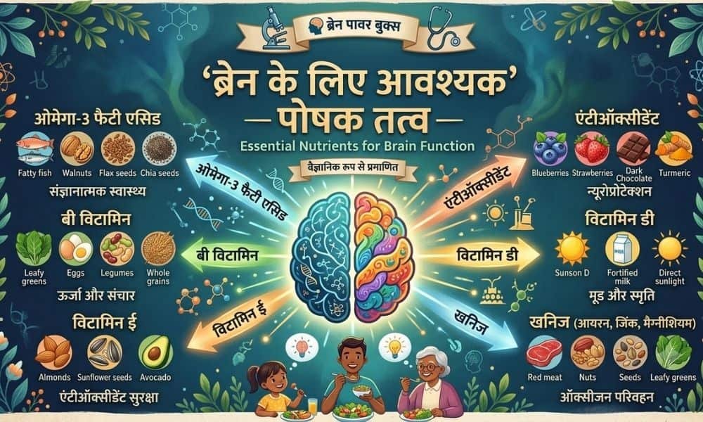 ब्रेन के लिए आवश्यक पोषक तत्व – Essential Nutrients for Brain Function In Hindi 